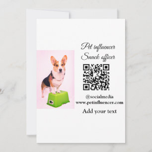 Pet influencer add pet photo name social media invitation