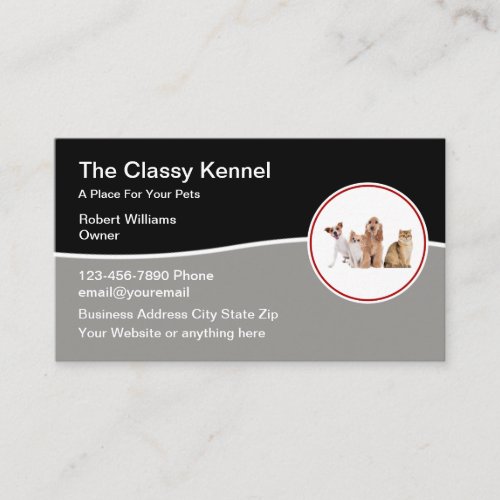 Pet Kennel Modern Business Cards