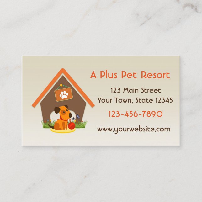 Pet Kennel or Boarding Service Business Card (Front)