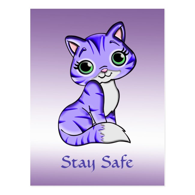 Pet Kitty Cat Reminds Us to Stay Safe Postcard