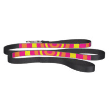 Pet Leash With Hot Pink Orange and Yellow Design