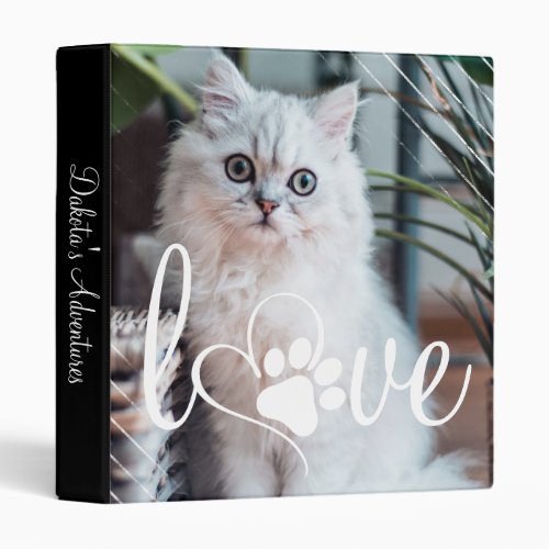 Pet Life Love  Paw Heart Scrapbook Photo Album 3 Ring Binder