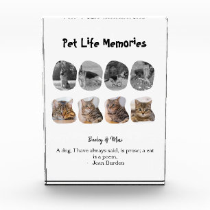 Pet Life Memories 8 Photo Collage Tribute Template Acrylic Award