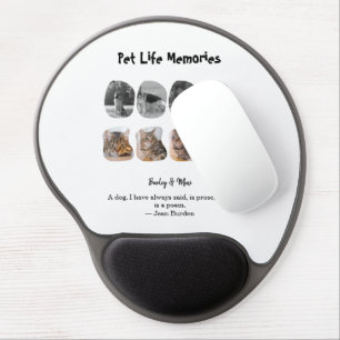 Pet Life Memories 8 Photo Collage Tribute Template Gel Mouse Pad