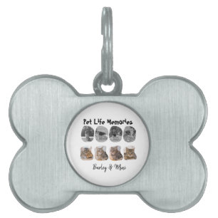 Pet Life Memories 8 Photo Collage Tribute Template ID Tag