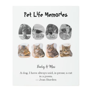Pet Life Memories 8 Photo Collage Tribute Template Metal Print