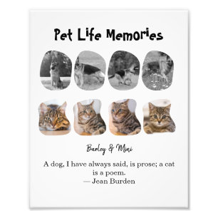 Pet Life Memories 8 Photo Collage Tribute Template Print