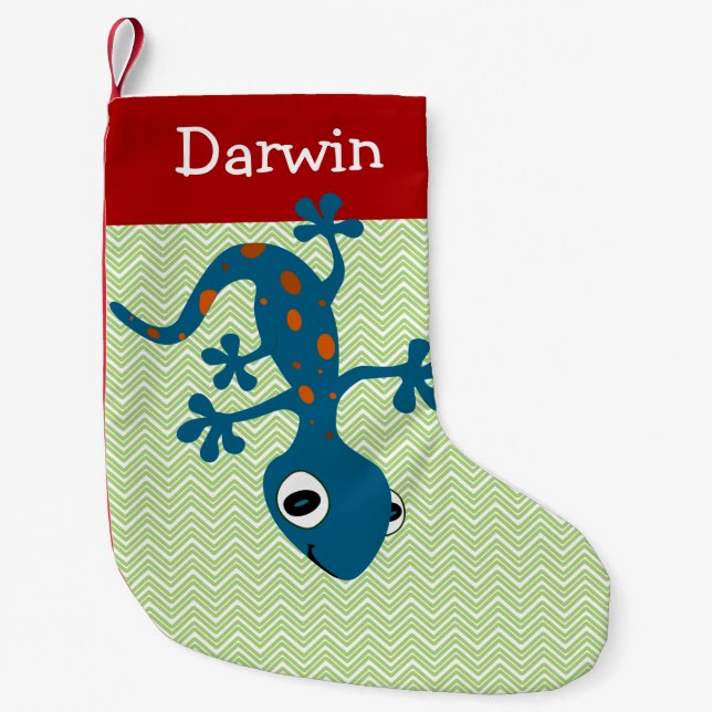 Pet Lizard Blue Christmas Stocking (Front)