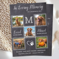 Pet Loss 5 Photo Custom Dog Memorial Sympathy