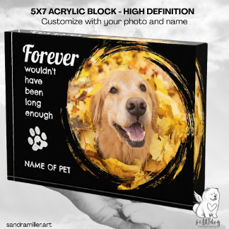 PET LOSS acrylic block your photo and name
