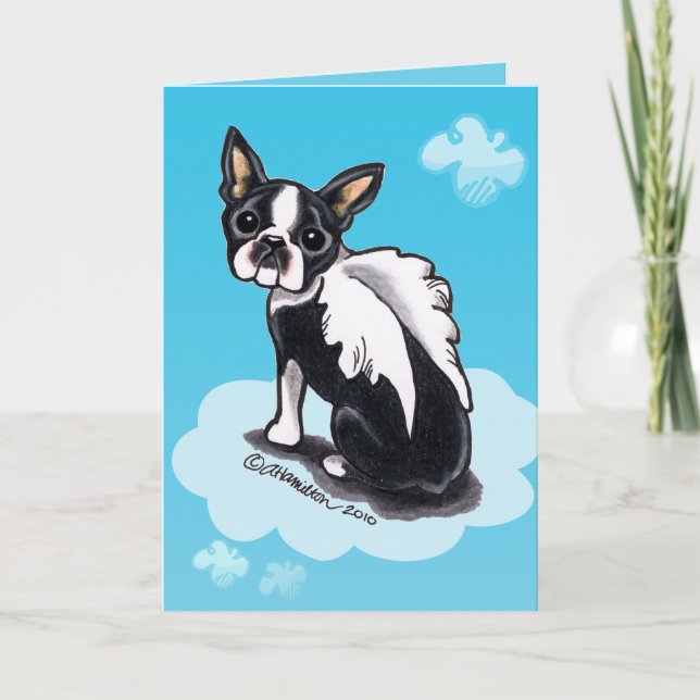 Pet Loss Boston Terrier Card (Front)