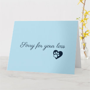 Pet Loss Condolence Sympathy Cards Baby Blue