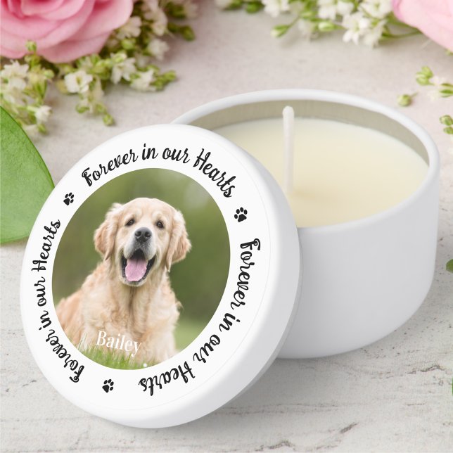 Pet Loss Custom Photo Remembrance Dog Memorial  Mini Candle Favors (Creator Uploaded)