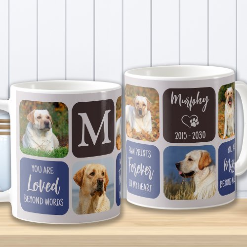 Pet Loss Dog Memorial Custom Stylish Modern Photo Coffee Mug