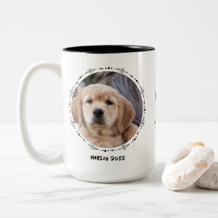 Pet Loss Dog Memorial Keepsake 2 Photo Custom Two-Tone Coffee Mug