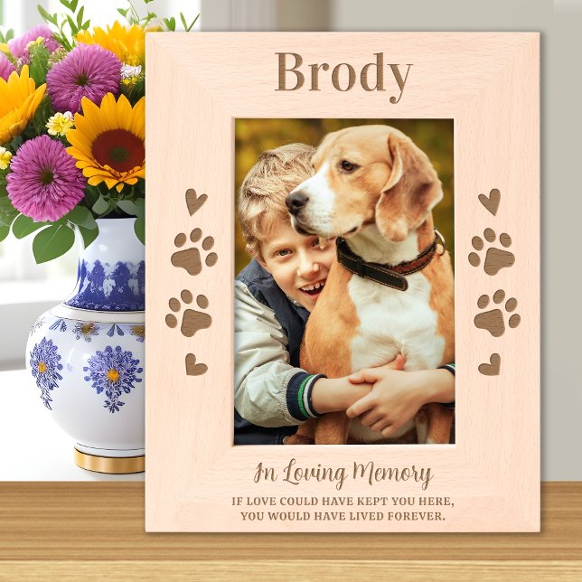 Pet Loss Dog Memorial Personalized Wooden Photo Engraved Frames (Creator Uploaded)