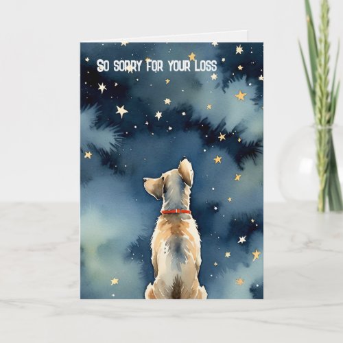 Pet Loss Dog Staring At Stars Card