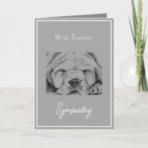 Pet Loss Dog Sympathy Gray Hand Drawn Card