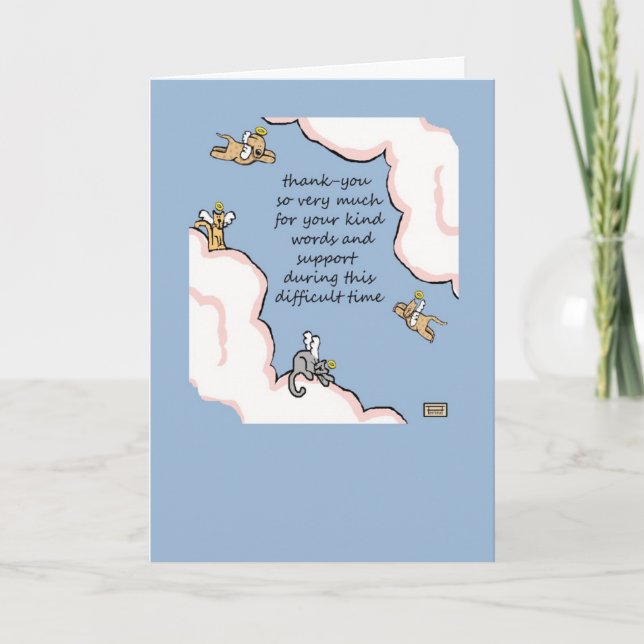 Pet Loss Dogs Cats Thank You Card (Front)