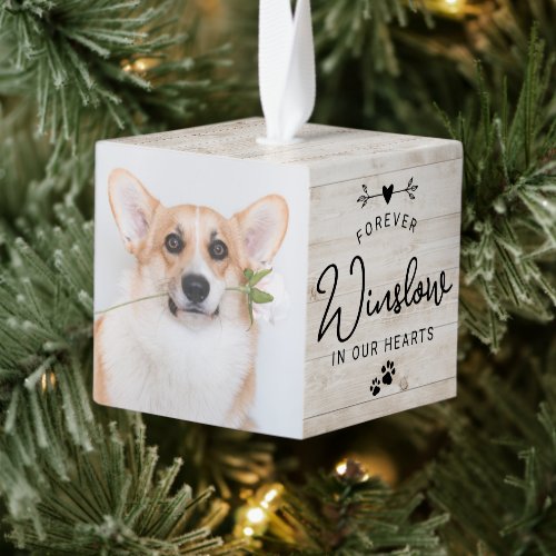 Pet Loss Gift Dog Memorial 4_Photo Keepsake Cube Ornament