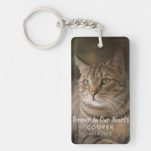 Pet Loss Gift Personalized Cat Memorial Photo Keychain