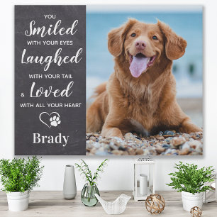 Pet Loss Gift Personalized Photo Pet Dog Memorial Faux Canvas Print