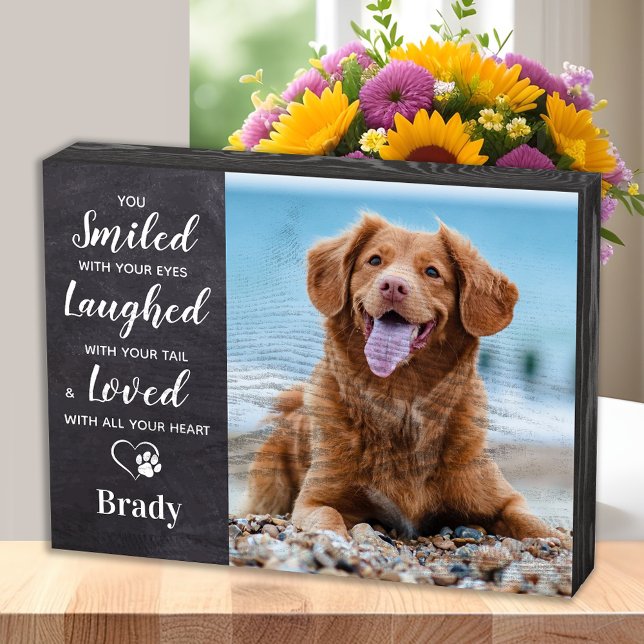 Pet Loss Gift Personalized Photo Pet Dog Memorial Wooden Box Sign (Creator Uploaded)