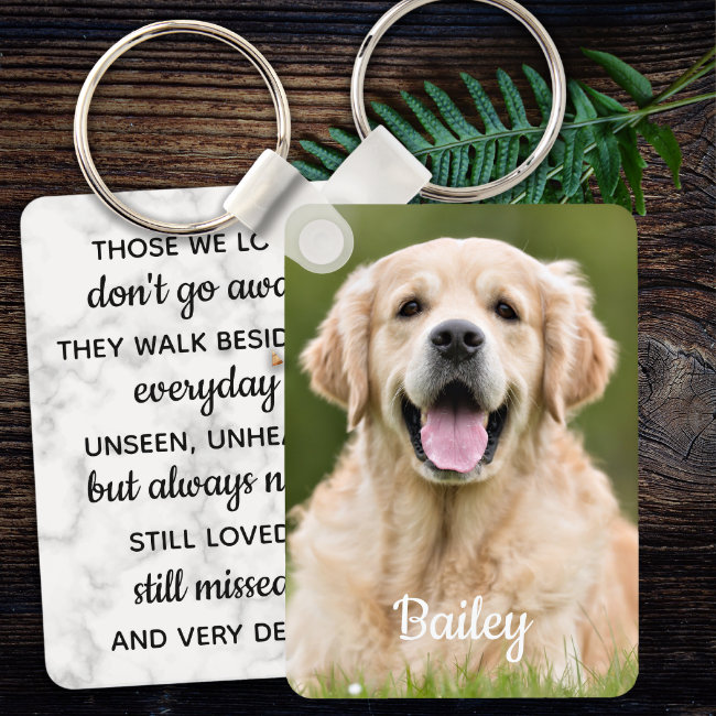 Pet Loss Gift Sympathy Quote Photo Pet Memorial Keychain