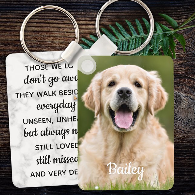 Pet Loss Gift Sympathy Quote Photo Pet Memorial Keychain (Creator Uploaded)