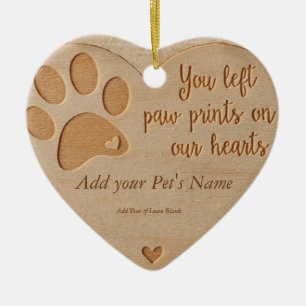 Pet Loss - Heart Wood Like Ornament