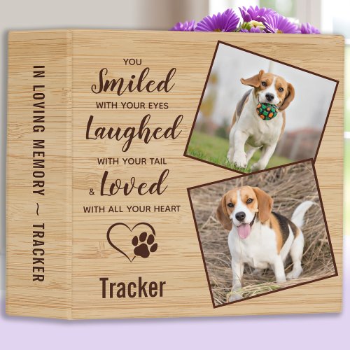 Pet Loss Keepsake Dog Memorial Photo Album 3 Ring Binder