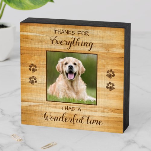 Pet Loss Keepsake Personalized Dog Memorial Photo Wooden Box Sign