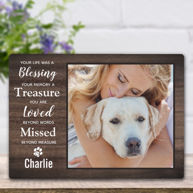 Pet Loss Keepsake Personalized Pet Memorial Photo Plaque (Creator Uploaded)