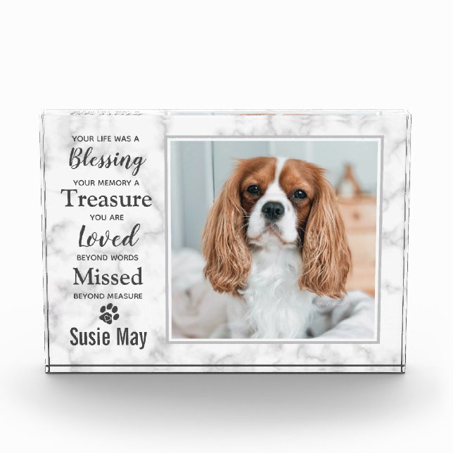 Pet Loss Keepsake Pet Memorial Photo Block (Front)