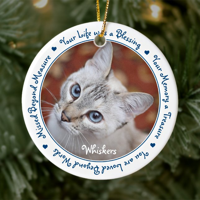 Pet Loss Keepsake - Sympathy Gift Cat Pet Memorial Ceramic Ornament (Creator Uploaded)