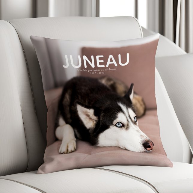 Pet Loss Memorial - Add Your Photo Throw Pillow (Creator Uploaded)