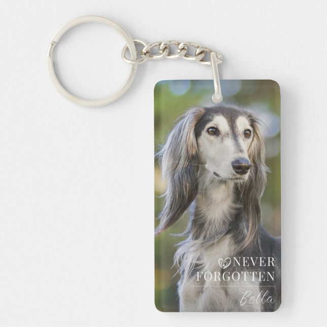 Pet Loss Memorial Dog Photo Keepsake Keychain (Front)
