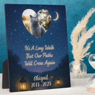 Pet Loss Memorial Heart Moon Cat Loss Sympathy Plaque