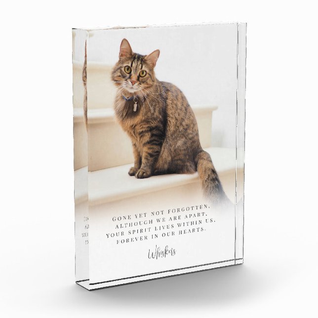 Pet Loss Memorial Keepsake White  Photo Block (Left)