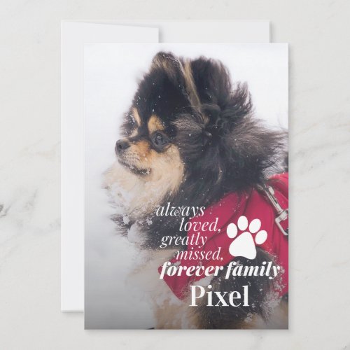 Pet Loss Memorial Sympathy Photo Card