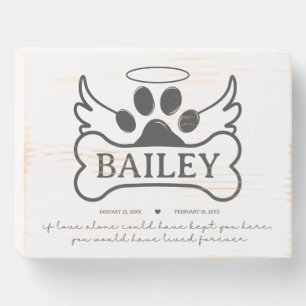 Pet Loss Memorial Wood Sign   Custom Name & Date