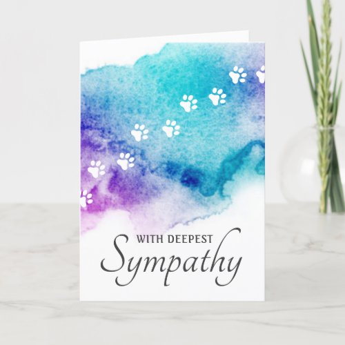 Pet loss paw prints watercolor sympathy