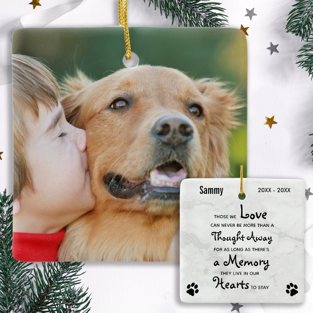 Pet Loss Personalized Dog Remembrance Memorial Ceramic Ornament (Creator Uploaded)