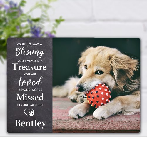 Pet Loss Personalized Remembrance Dog Memorial Plaque