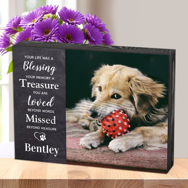 Pet Loss Personalized Remembrance Dog Memorial Wooden Box Sign (Creator Uploaded)
