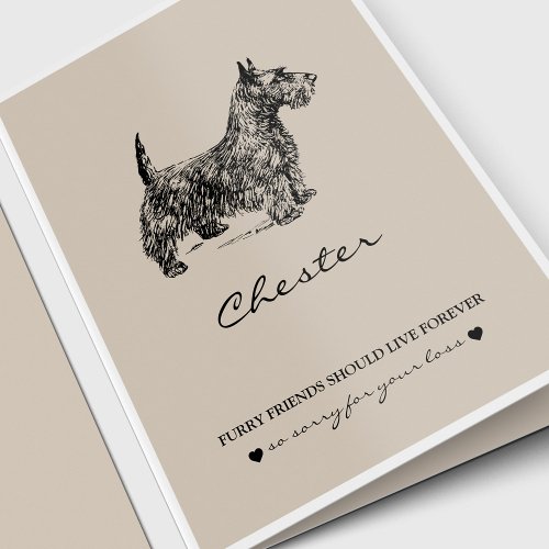 Pet Loss Pet Memorial Scottish Terrier Sympathy Card