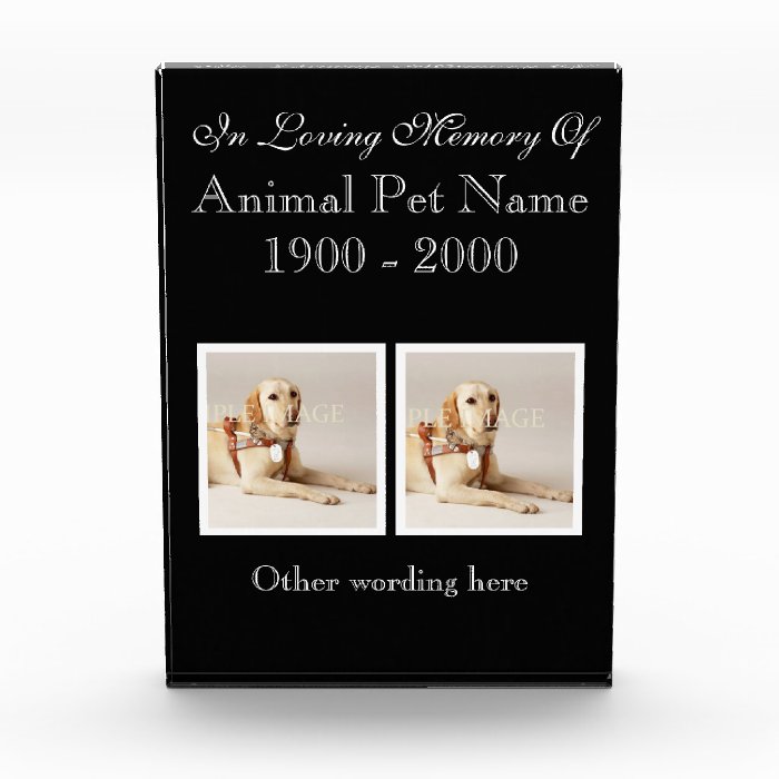 Pet loss photo memories PERSONALIZE Acrylic Award