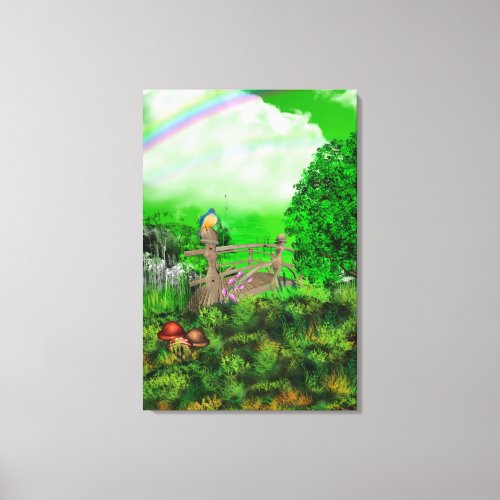 Pet Loss Rainbow Bridge Stretched Canvas Print
