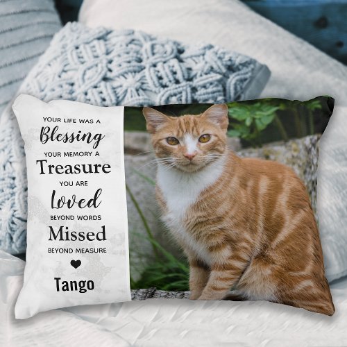 Pet Loss Remembrance Gift Sympathy _ Cat Memorial Accent Pillow