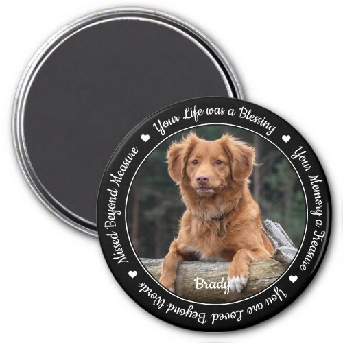 Pet Loss Remembrance Keepsake Dog Pet Memorial Magnet